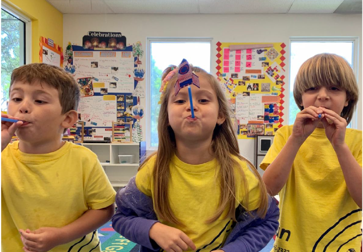Students testing their creative innovations during the Entrepreneur theme at the Factory of Fun summer camp